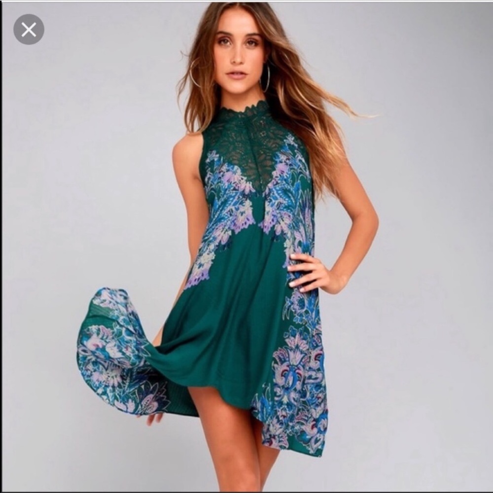 NWOT  Free People Marsha Printed Slip Dress